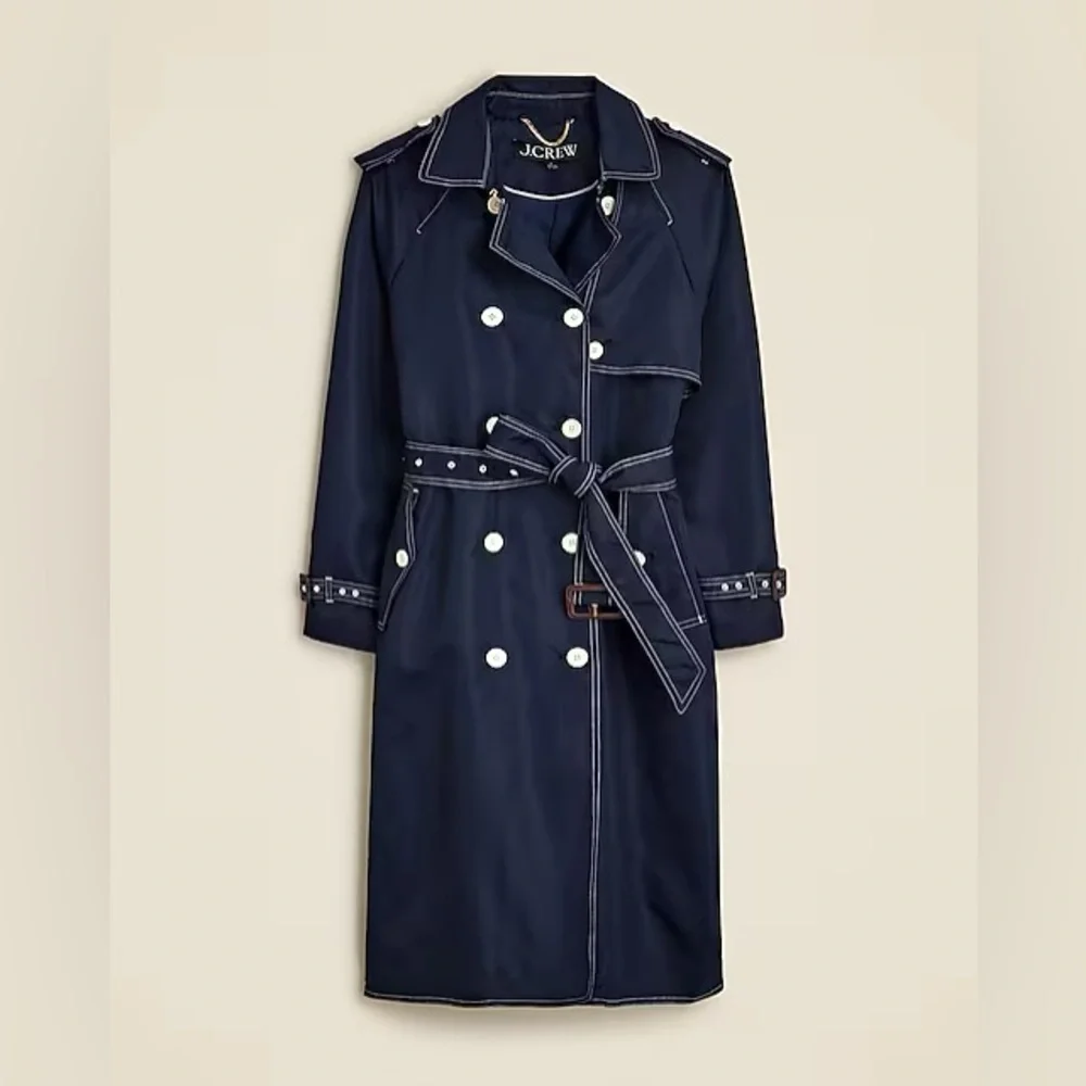J.Crew Relaxed trench coat in lightweight shiny nylon CD420